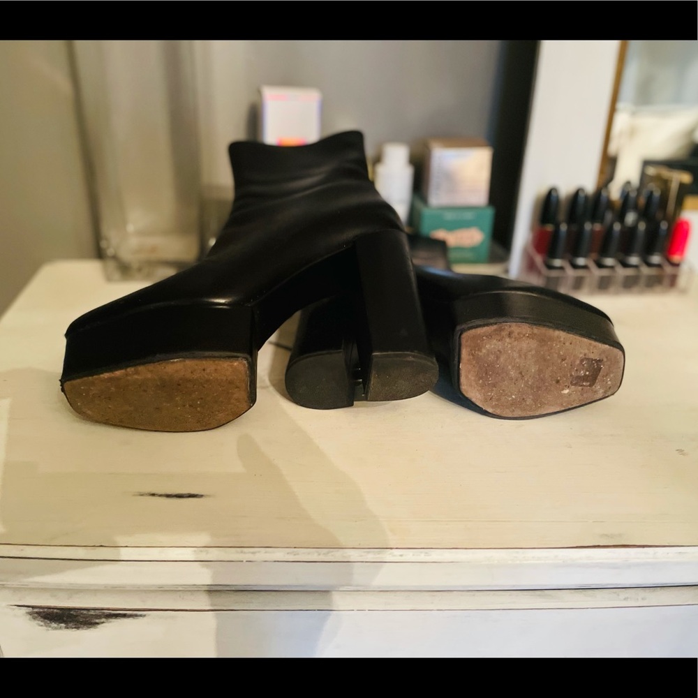Black Alexander Wang Platform Ankle Boots - Picture 4 of 7